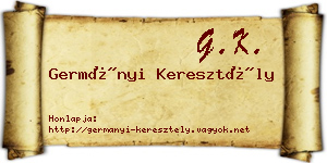 Germányi Keresztély névjegykártya